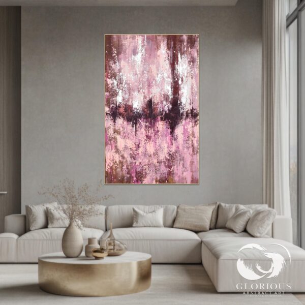 Abstract painting with harmonious colors and a textured surface.