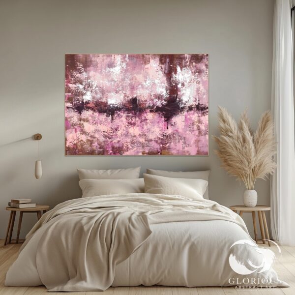 Large abstract wall art with textured layers and a modern style.