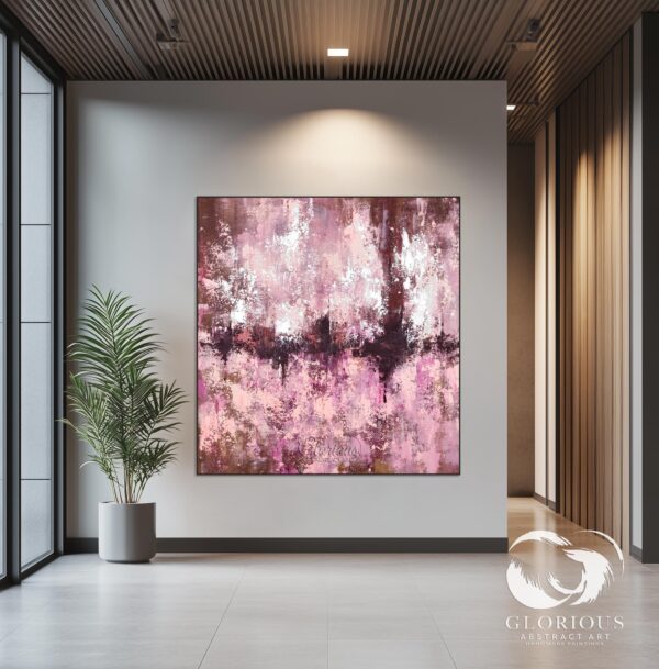 Hand-painted abstract painting with rich textures and soft hues.