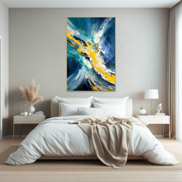 Handmade large-scale ocean-inspired artwork for living rooms