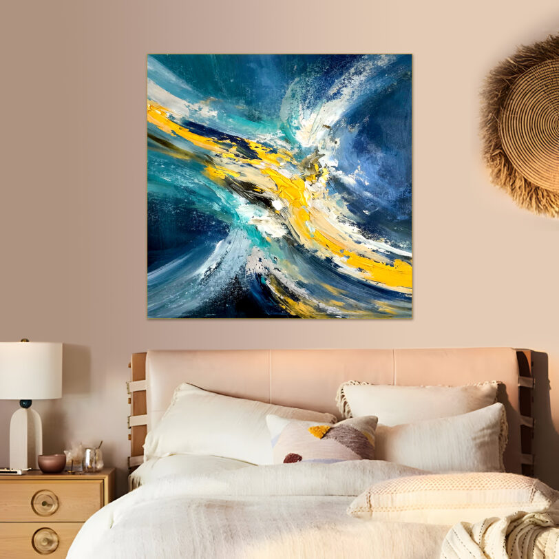 Modern oversized seascape painting for contemporary home decor
