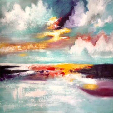 Radiant Horizon – Abstract Sky and Sea Painting