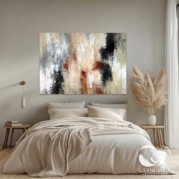 Large abstract wall art in neutral shades for modern decor