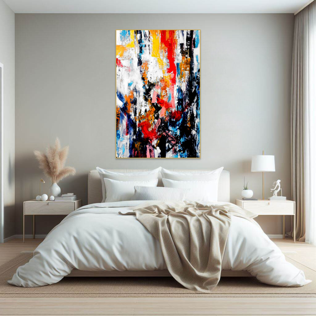 Contemporary abstract artwork for spacious living rooms