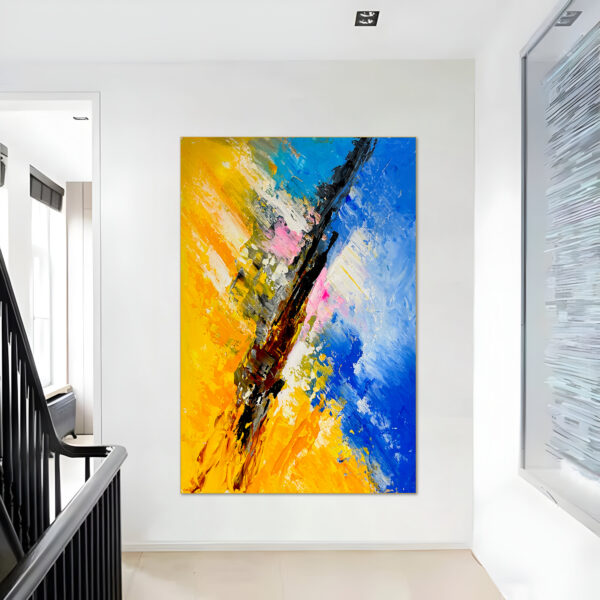 Large-scale contemporary art with expressive brushwork