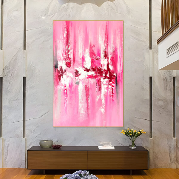 Large modern pink painting for contemporary interiors