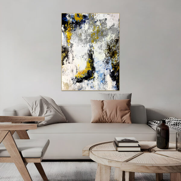 Textured impasto painting for living room decor