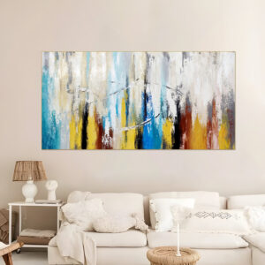 Contemporary Blue and Yellow Canvas Art