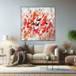 Palette knife abstract art on canvas, perfect for modern living room decor