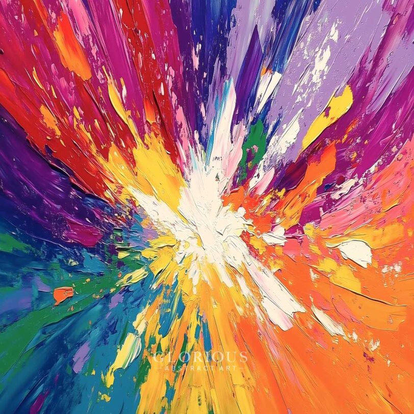 Color Explosion – Vibrant Abstract Energy Burst Painting