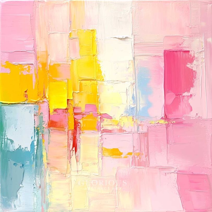 Pastel Radiance – Color Block Abstract Wall Art