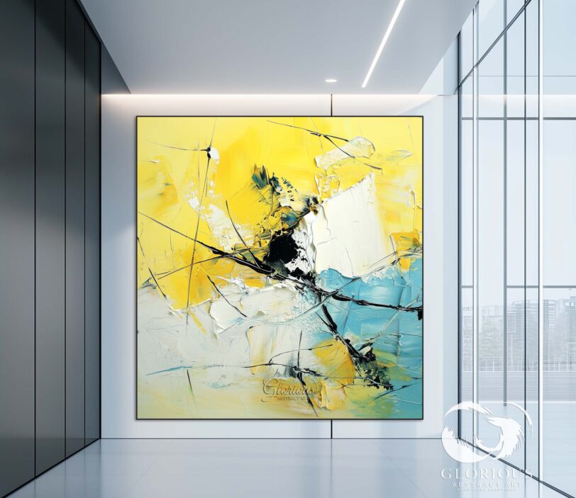Modern abstract art with vibrant impasto textures and striking colors.