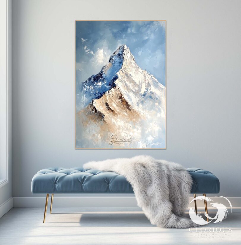 Nature-inspired landscape painting with a calming color palette