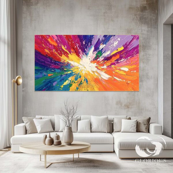 Handmade impasto painting with vibrant colors and bold brushstrokes