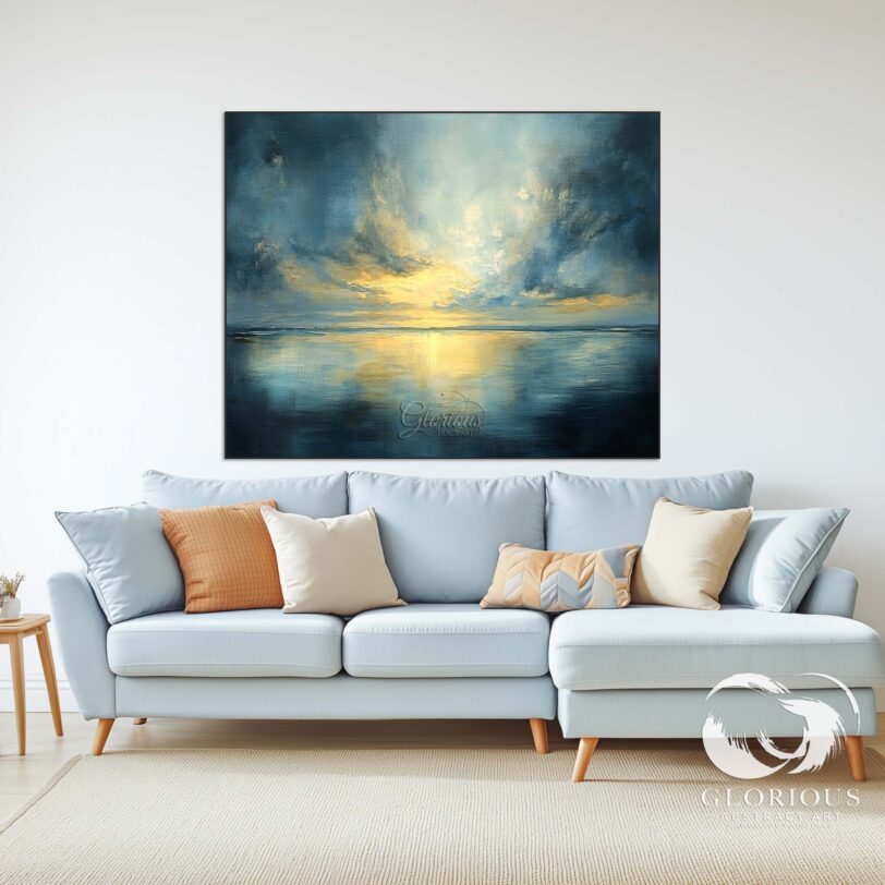 Handmade abstract ocean artwork for home decor