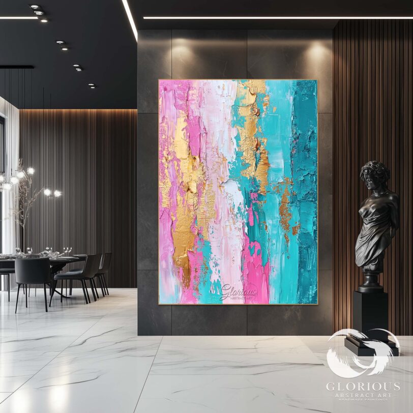 Handmade impasto painting for modern interiors