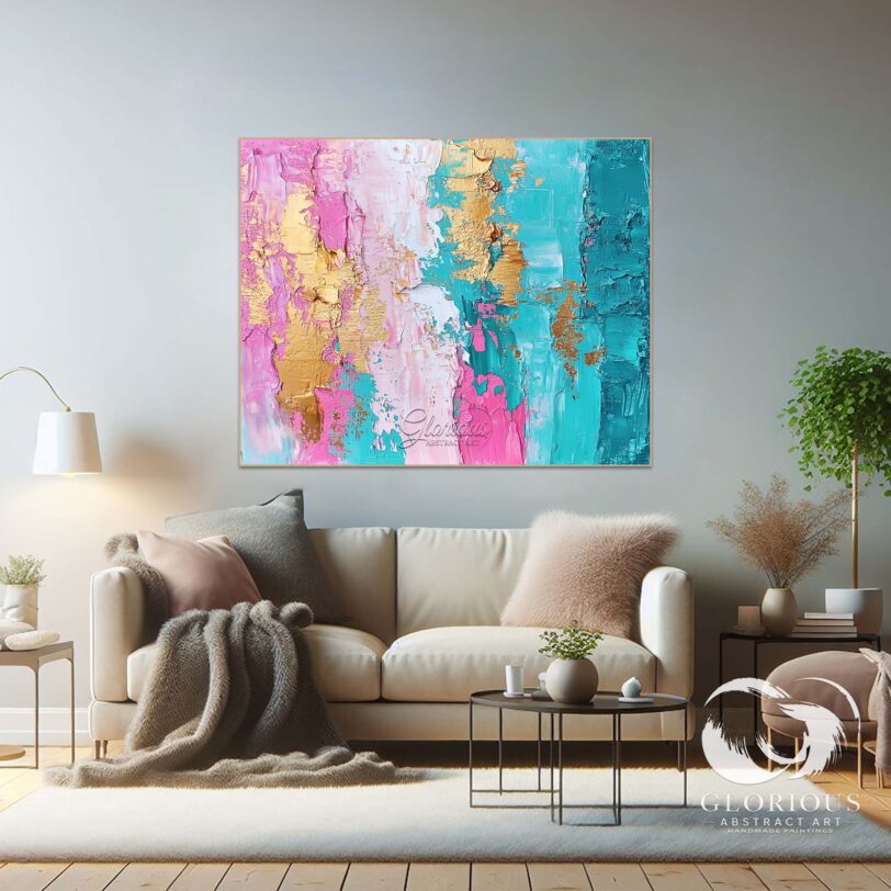 Modern palette knife painting with luxurious texture
