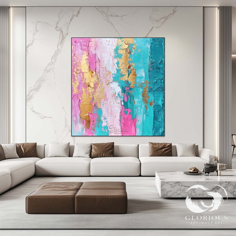 Contemporary abstract art for living room decor