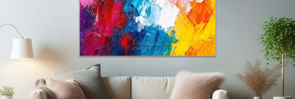 An abstract painting featuring a blend of calming blue and green tones with soft, flowing brushstrokes, evoking tranquility and balance.