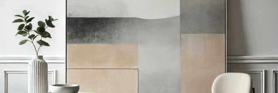Minimalist abstract painting with neutral tones
